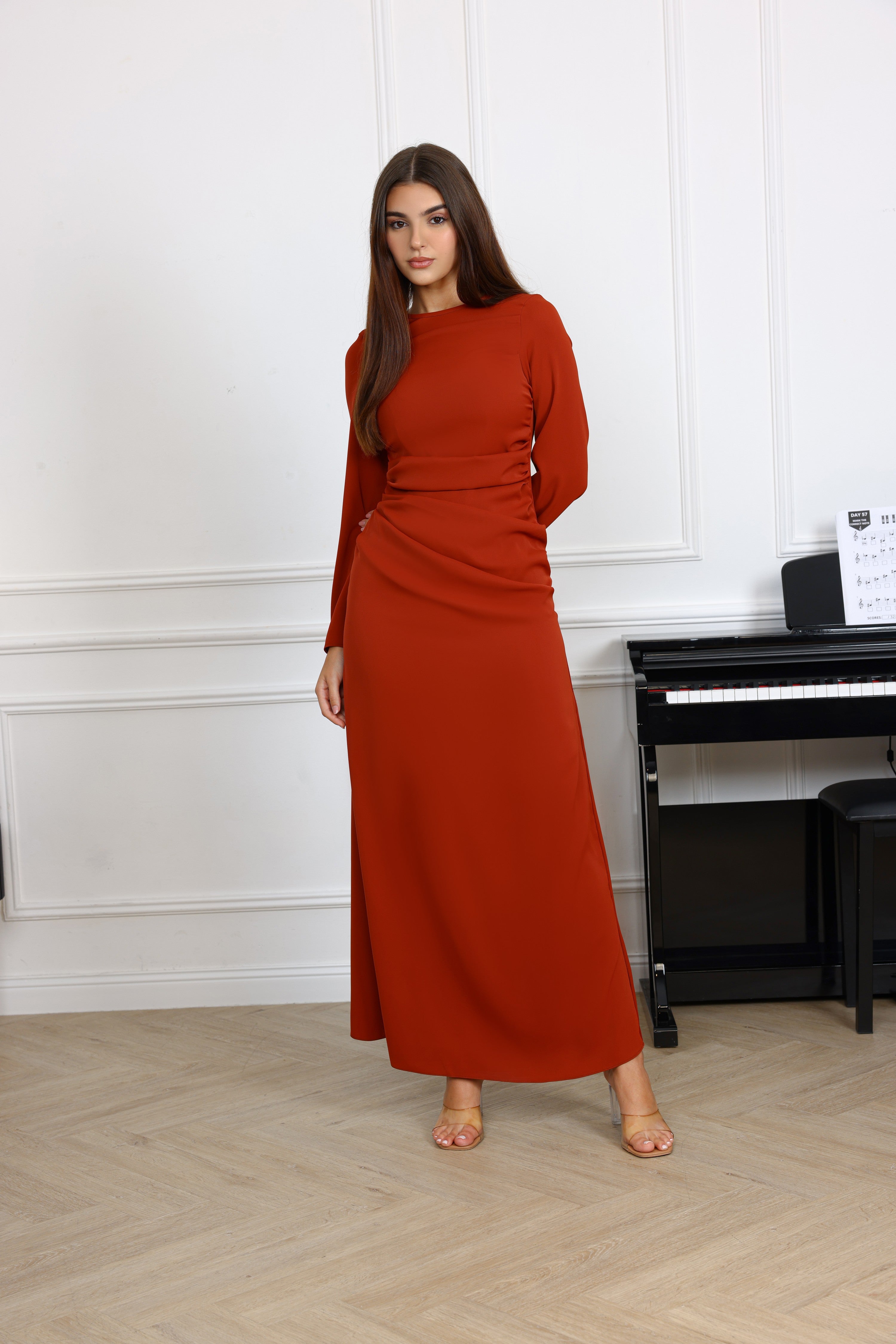 Copper Julia Crepe Maxi Dress