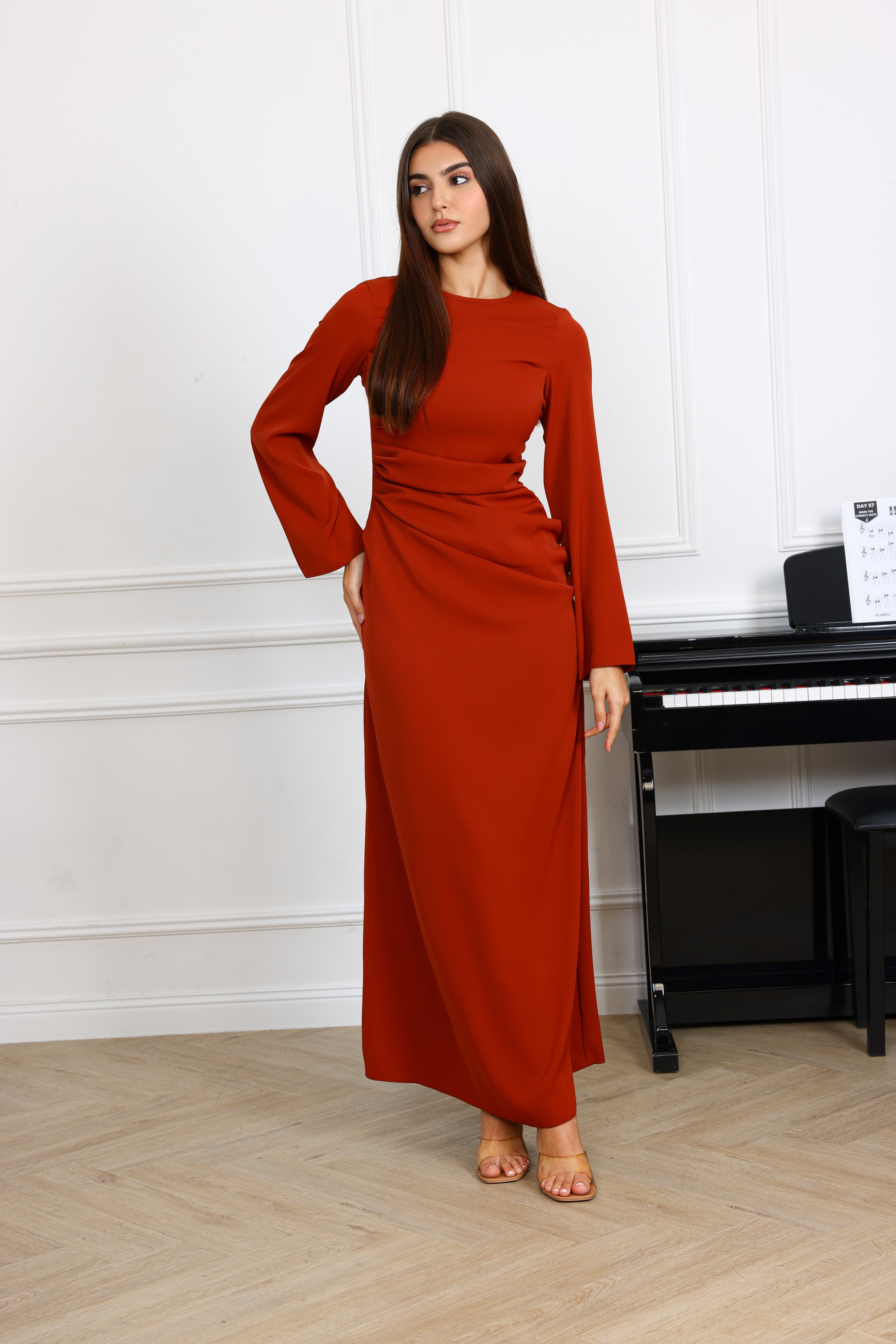 Copper Julia Crepe Maxi Dress