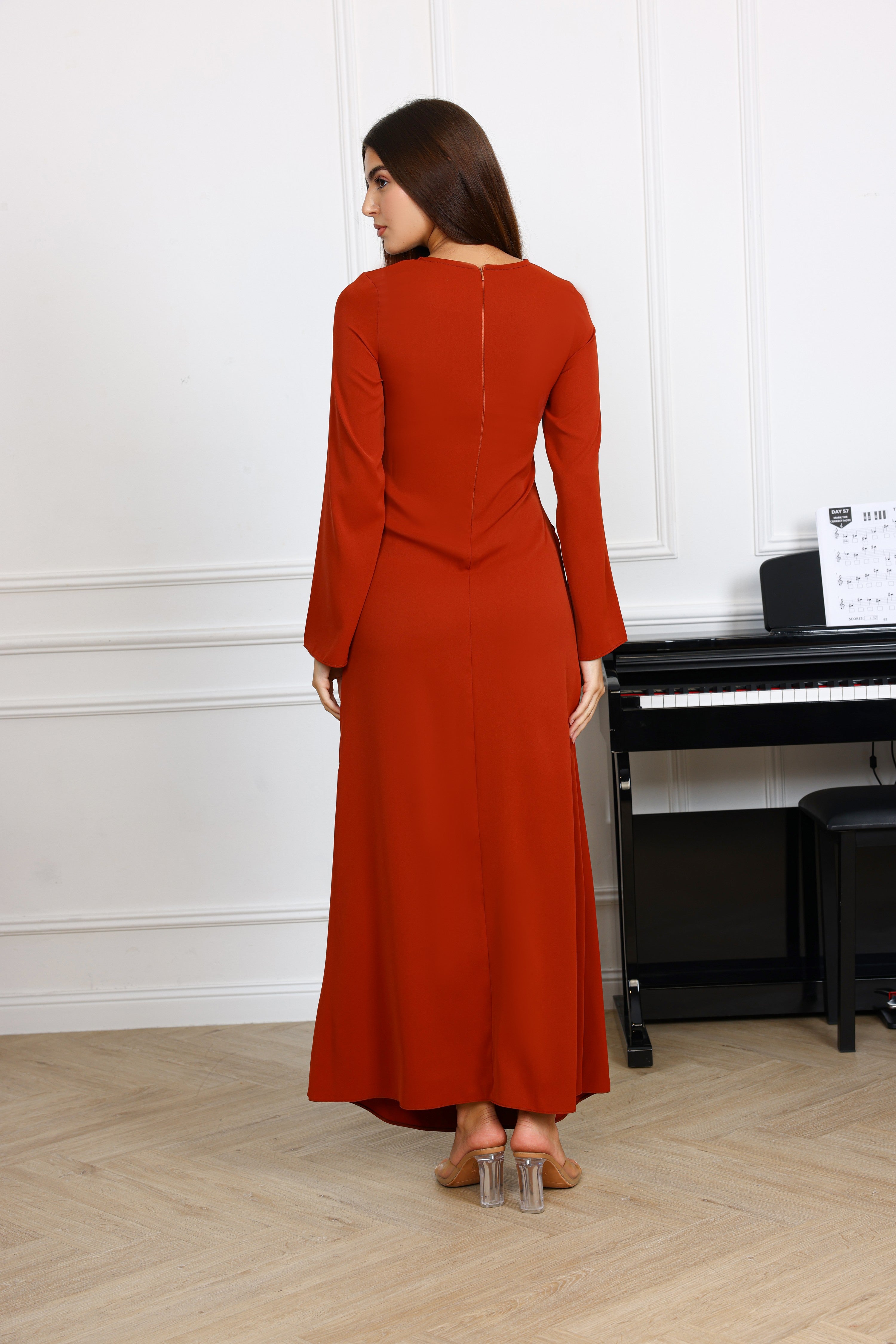 Copper Julia Crepe Maxi Dress