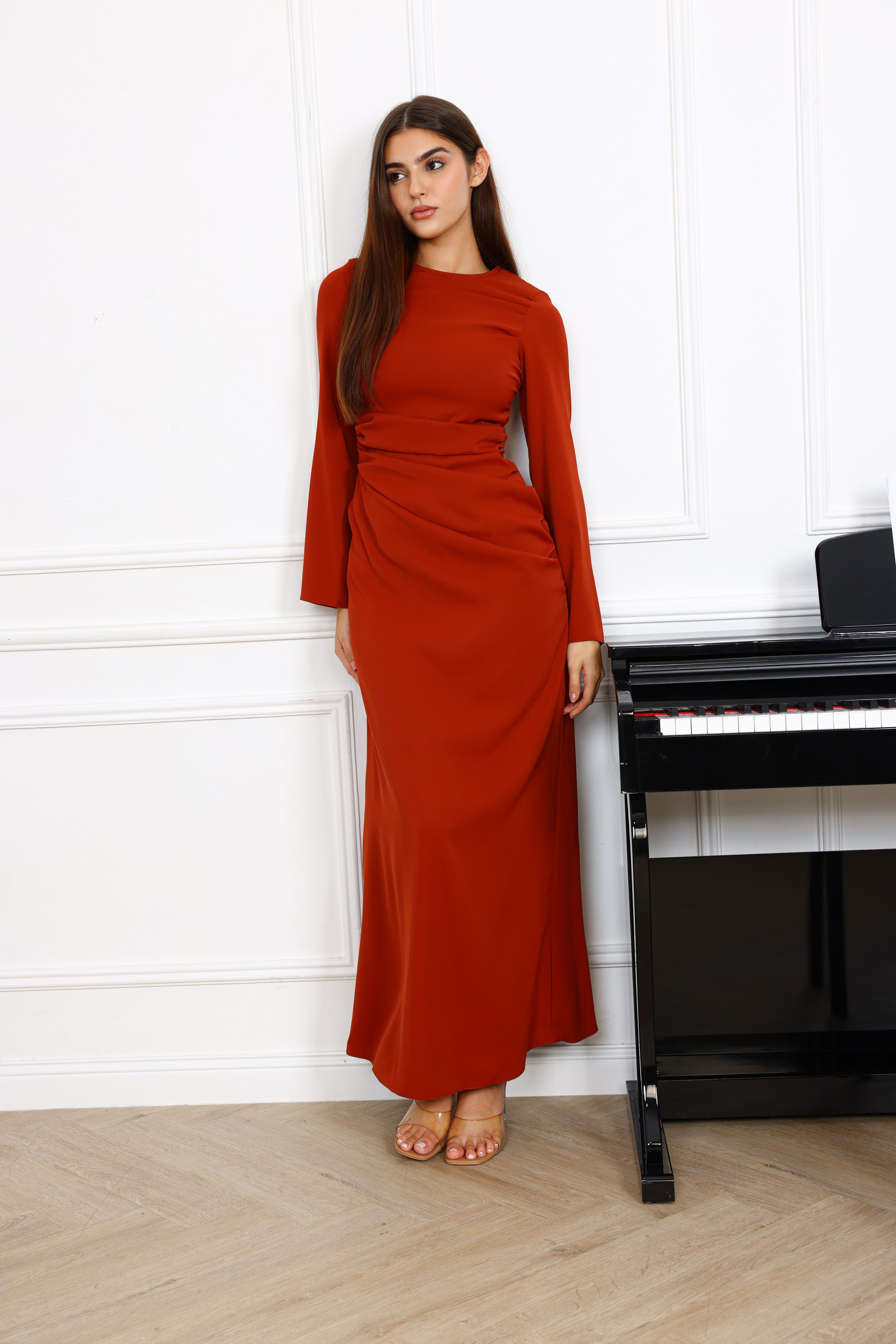 Copper Julia Crepe Maxi Dress