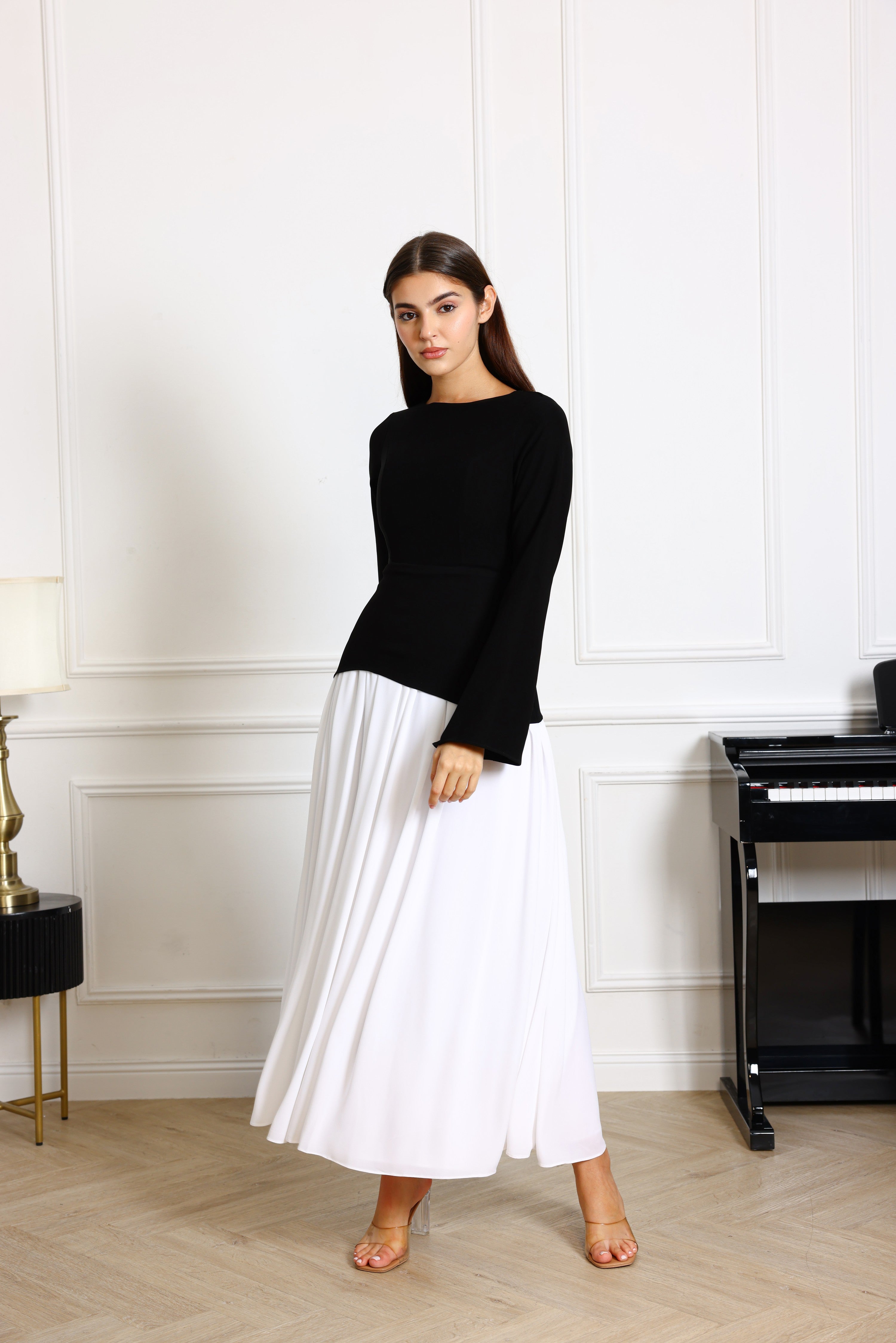 Monochrome Harmony Dress