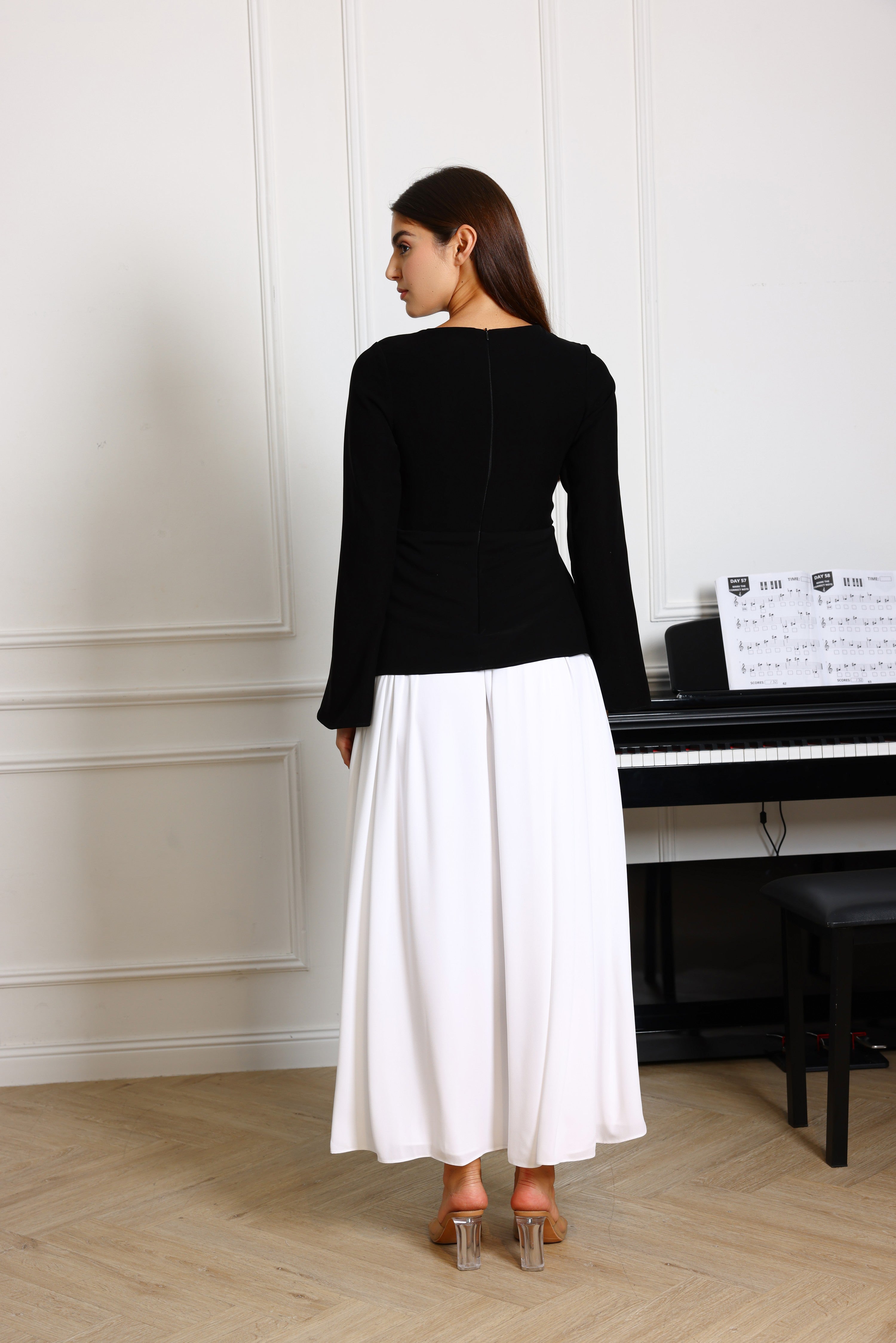 Monochrome Harmony Dress