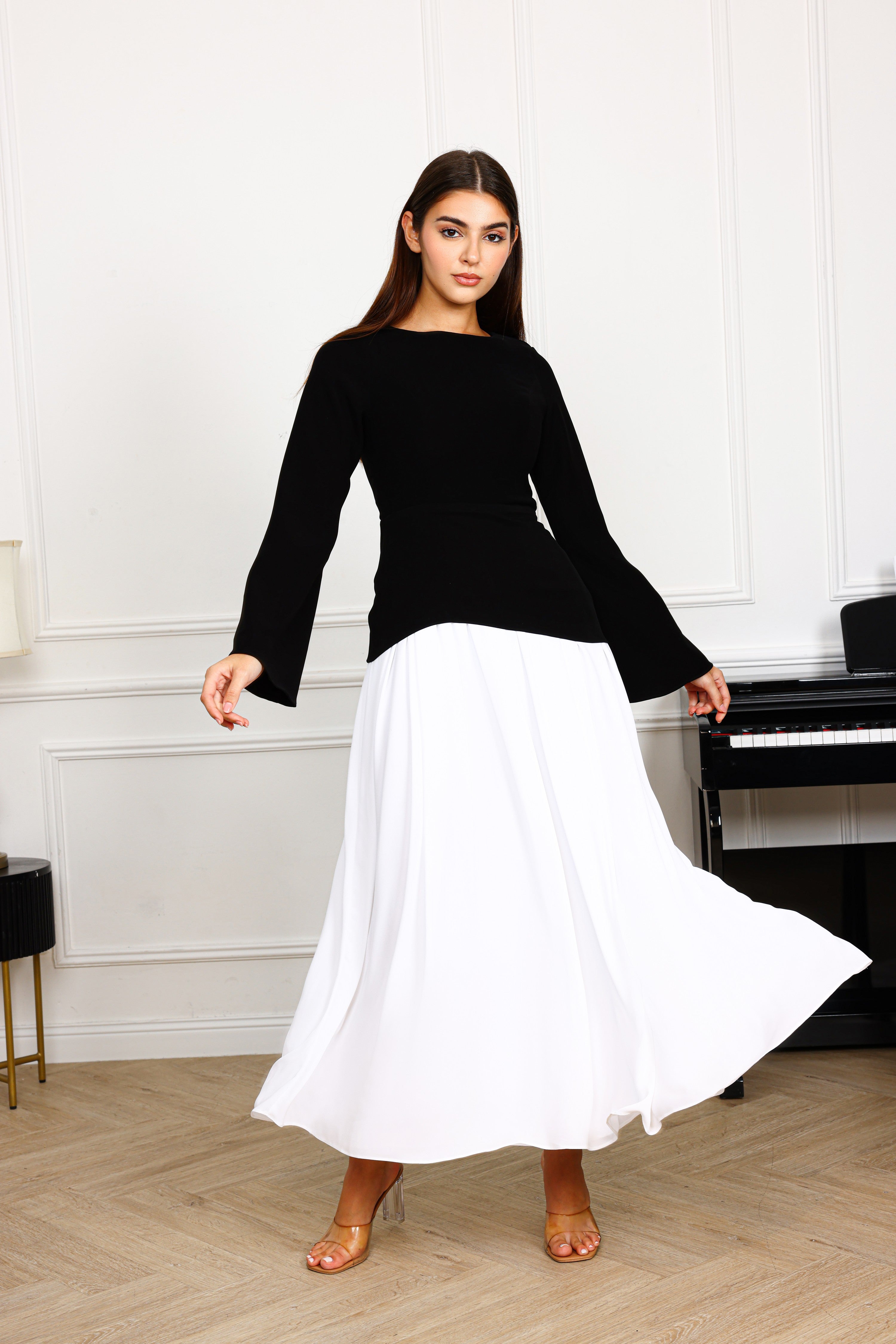 Monochrome Harmony Dress