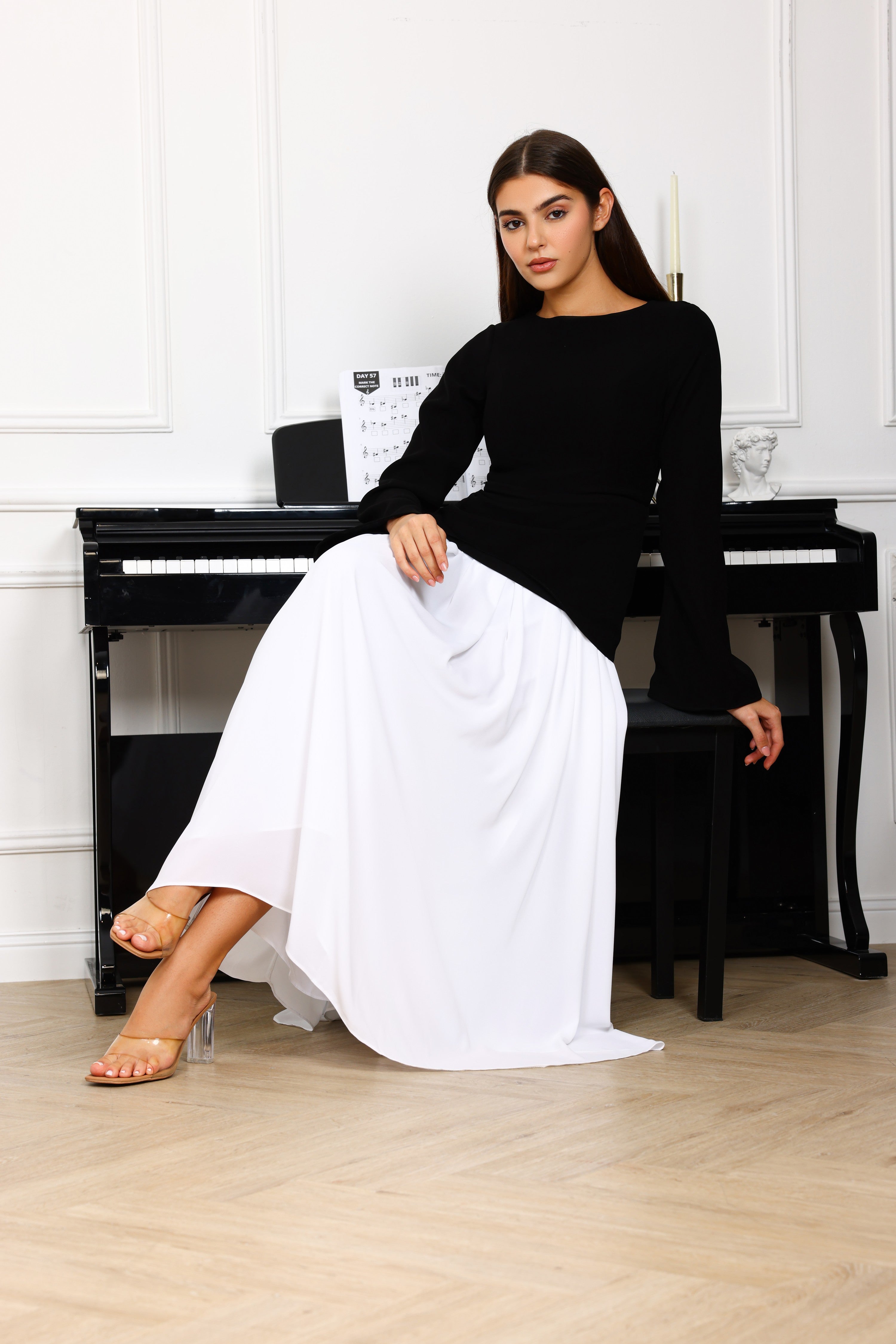 Monochrome Harmony Dress