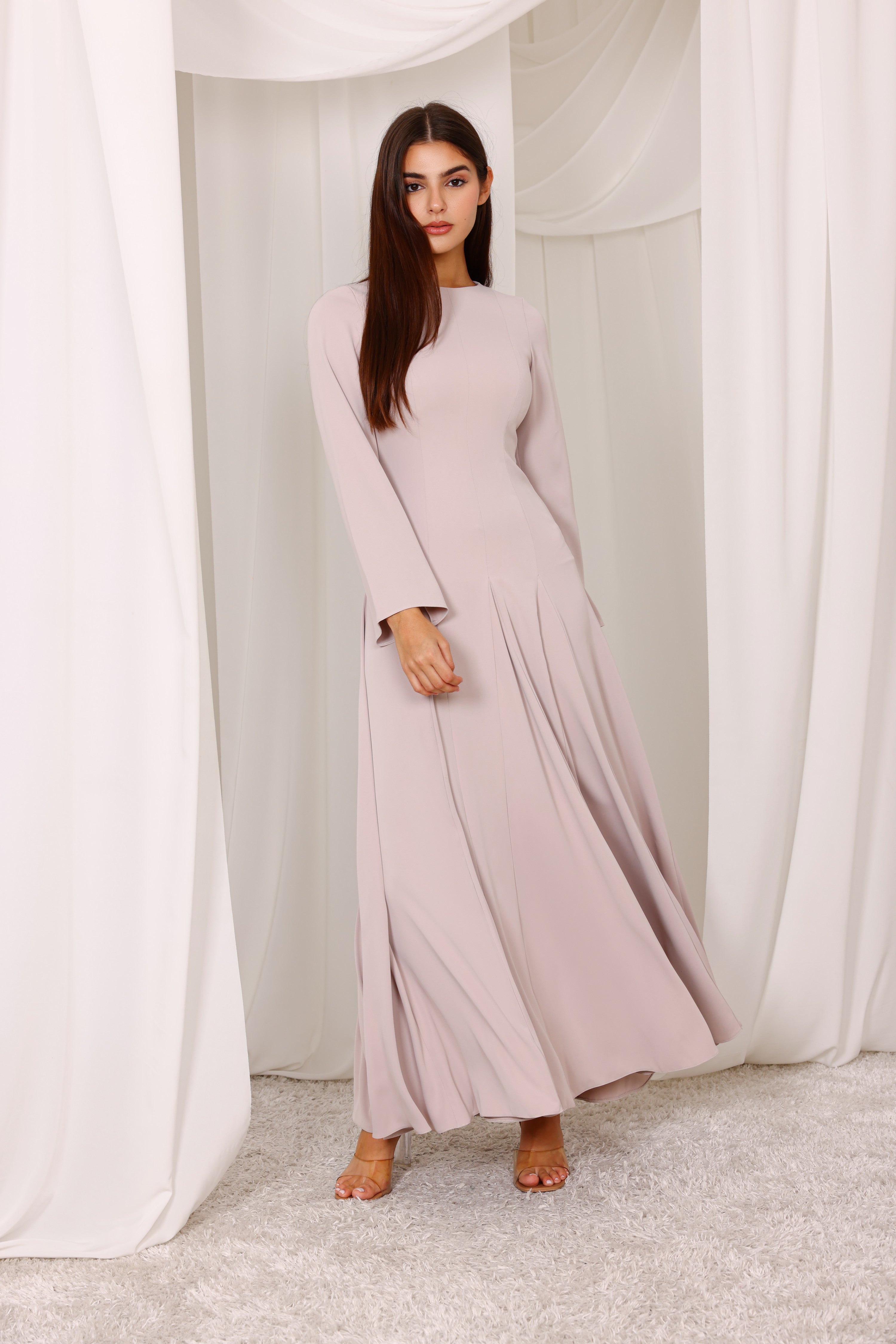 Celeste Rose Butter Crêpe Gown
