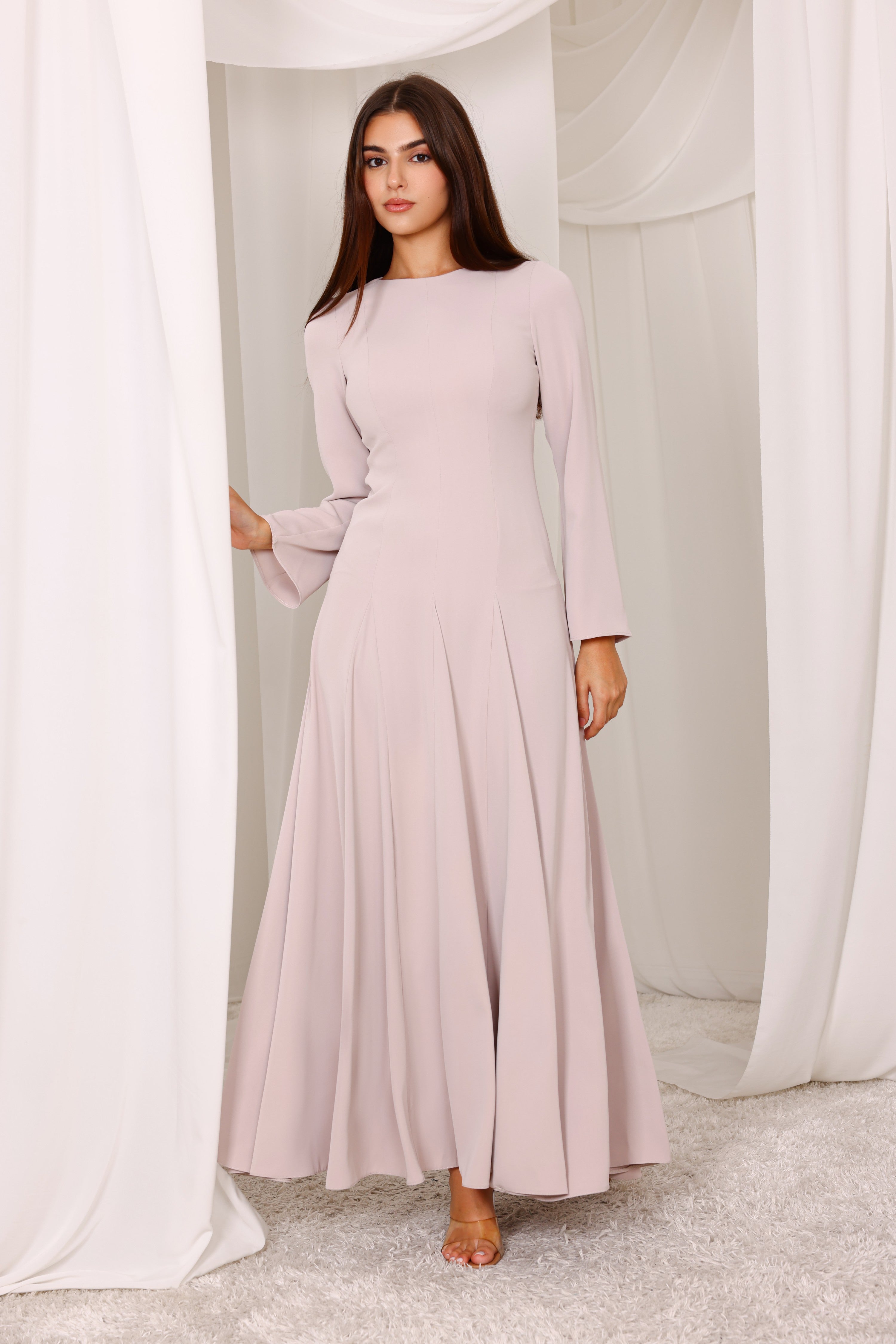Celeste Rose Butter Crêpe Gown