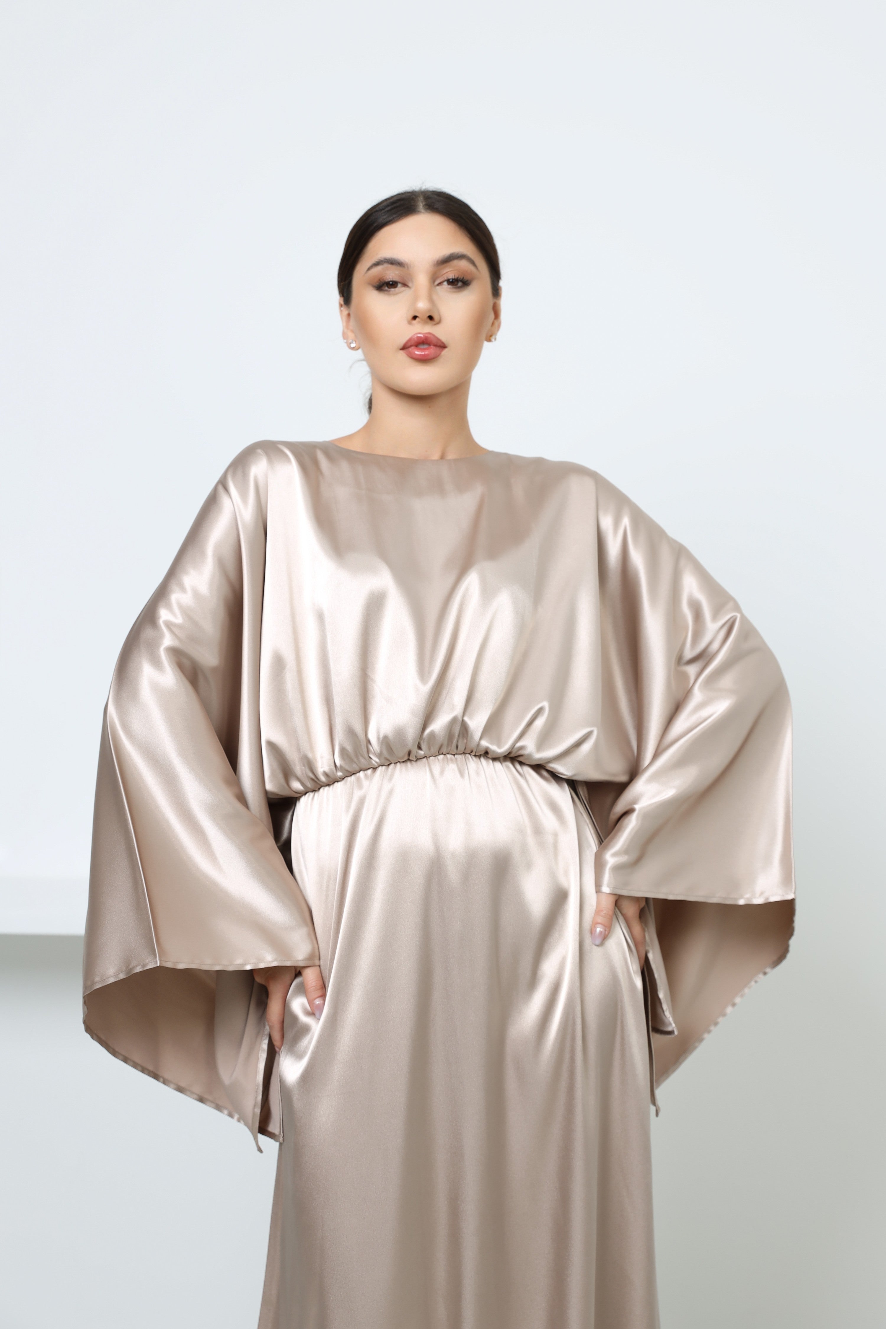 Lumière Gold Satin Maxi