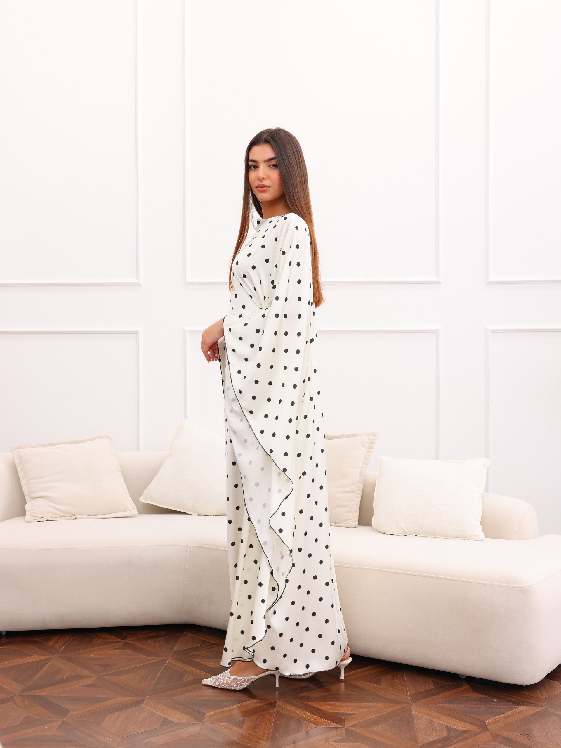 Luna Polka Satin Kaftan