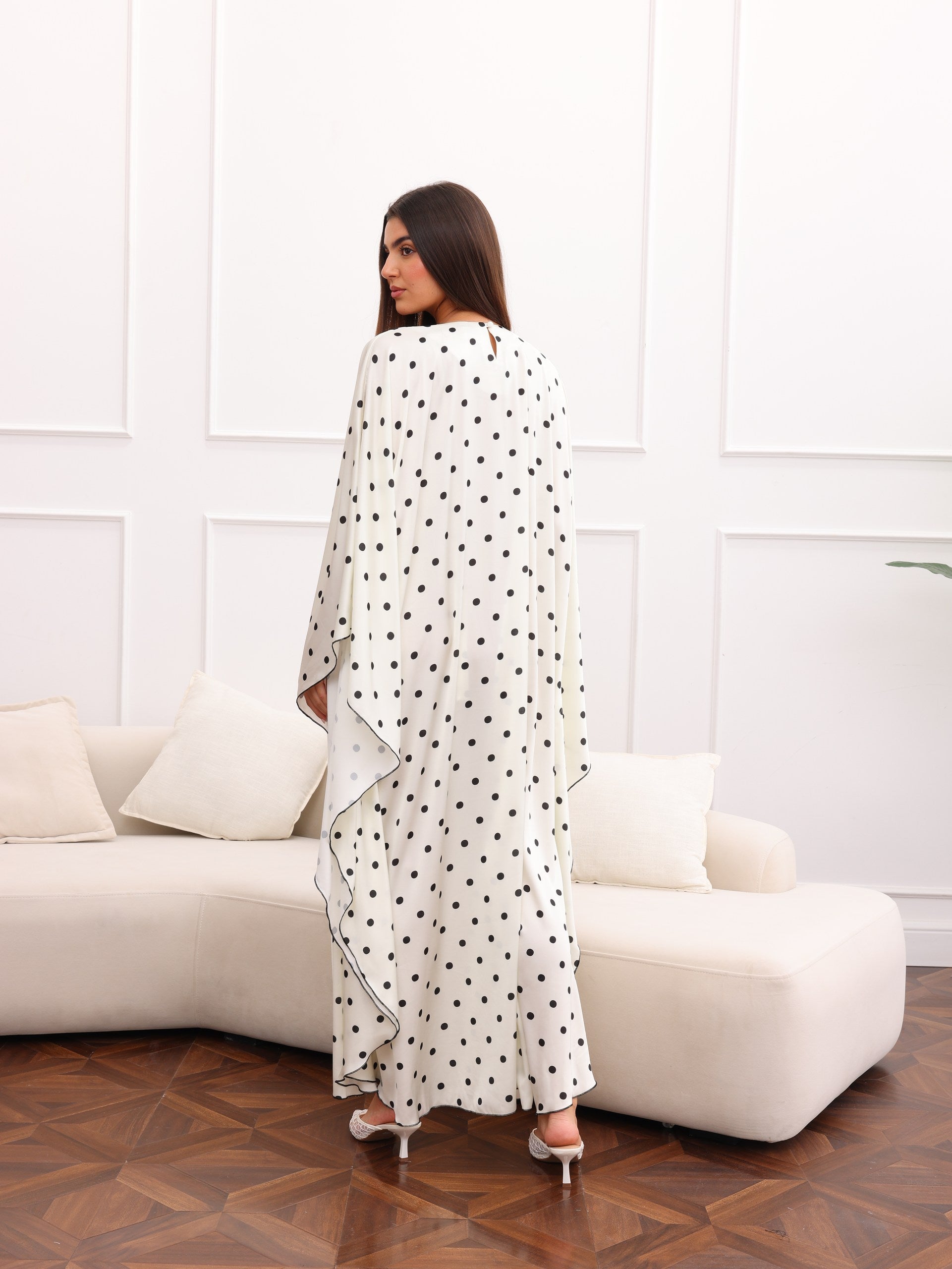 Luna Polka Satin Kaftan