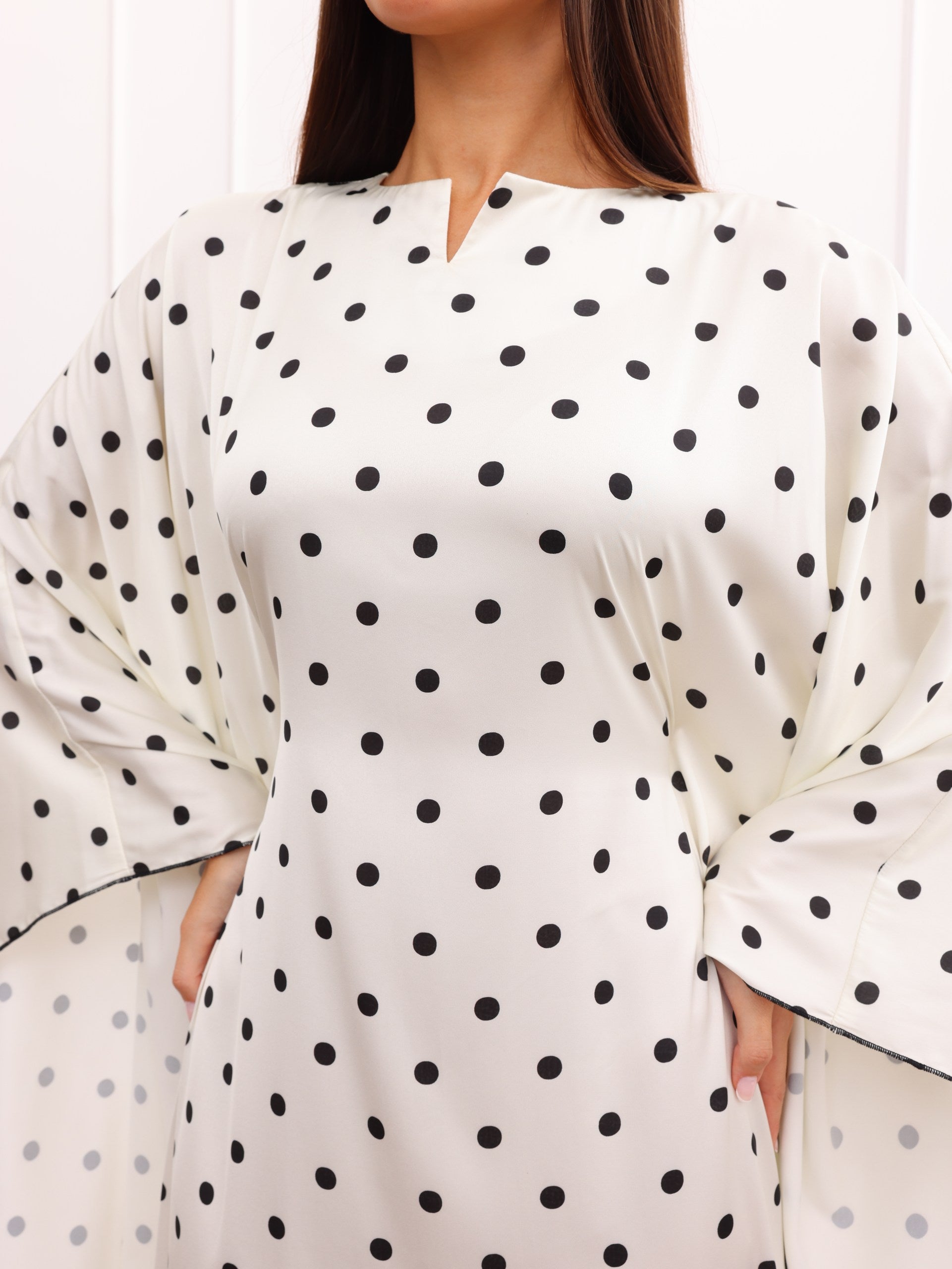 Luna Polka Satin Kaftan
