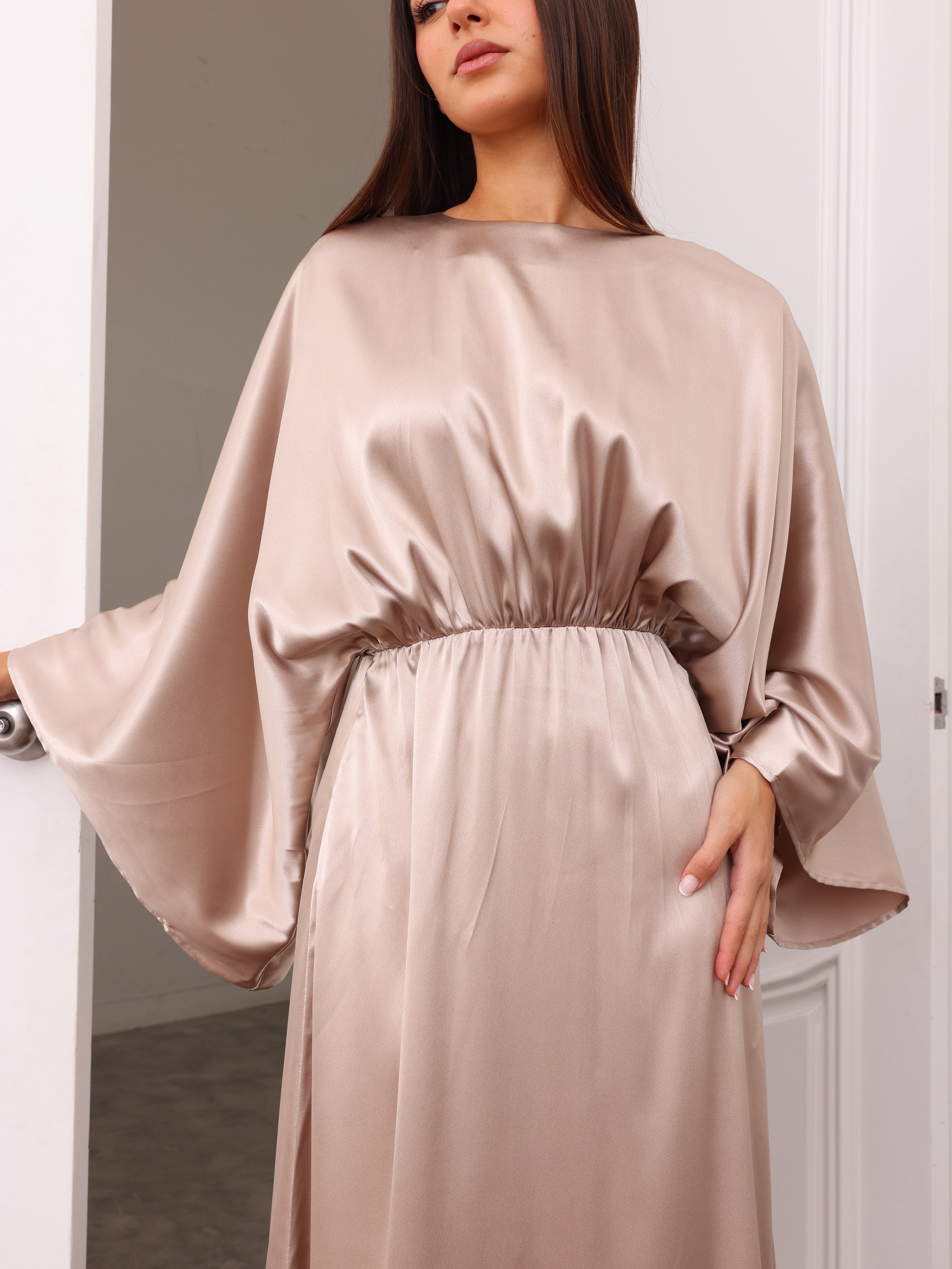Lumière Gold Satin Maxi