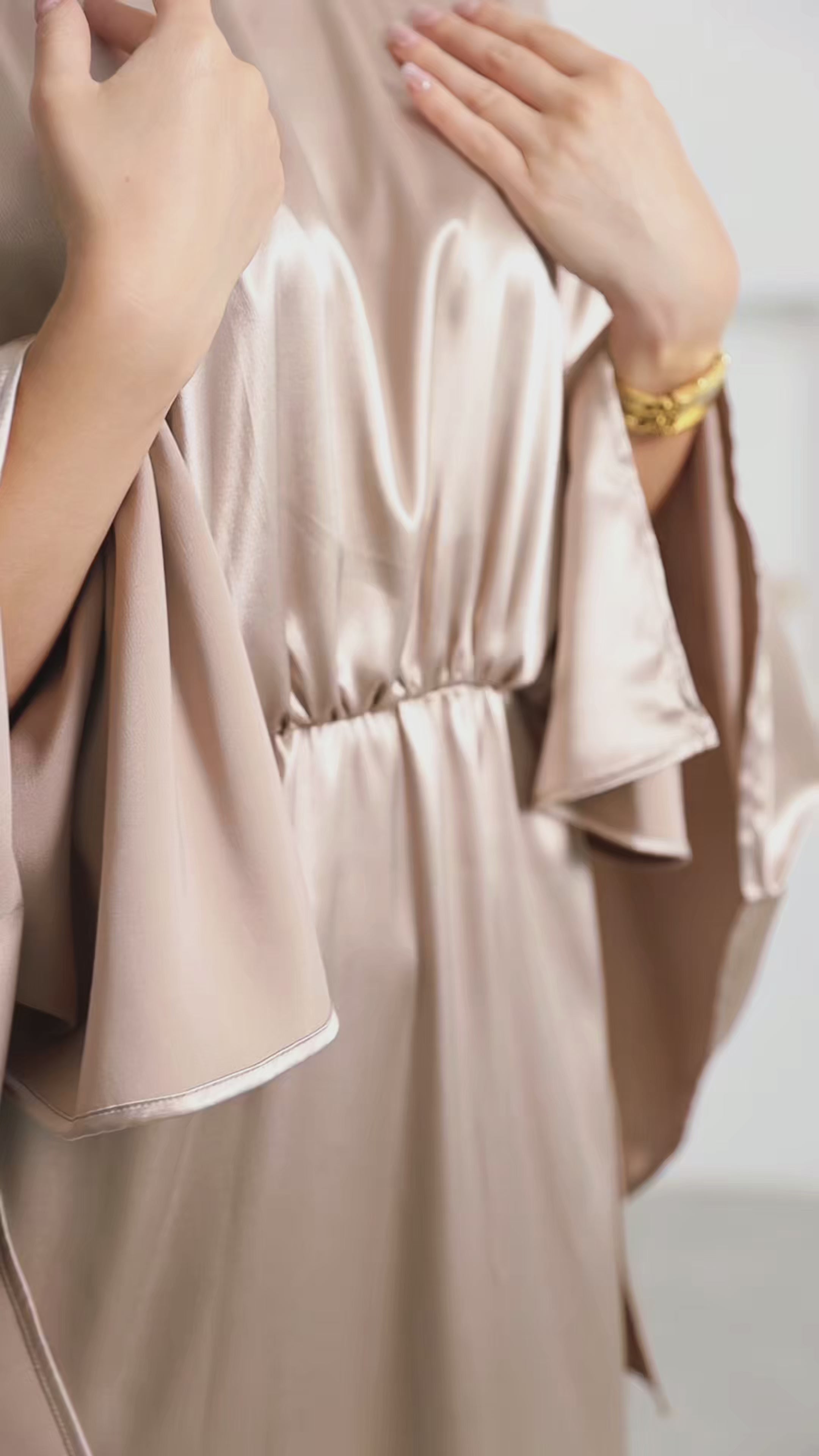 Lumière Gold Satin Maxi