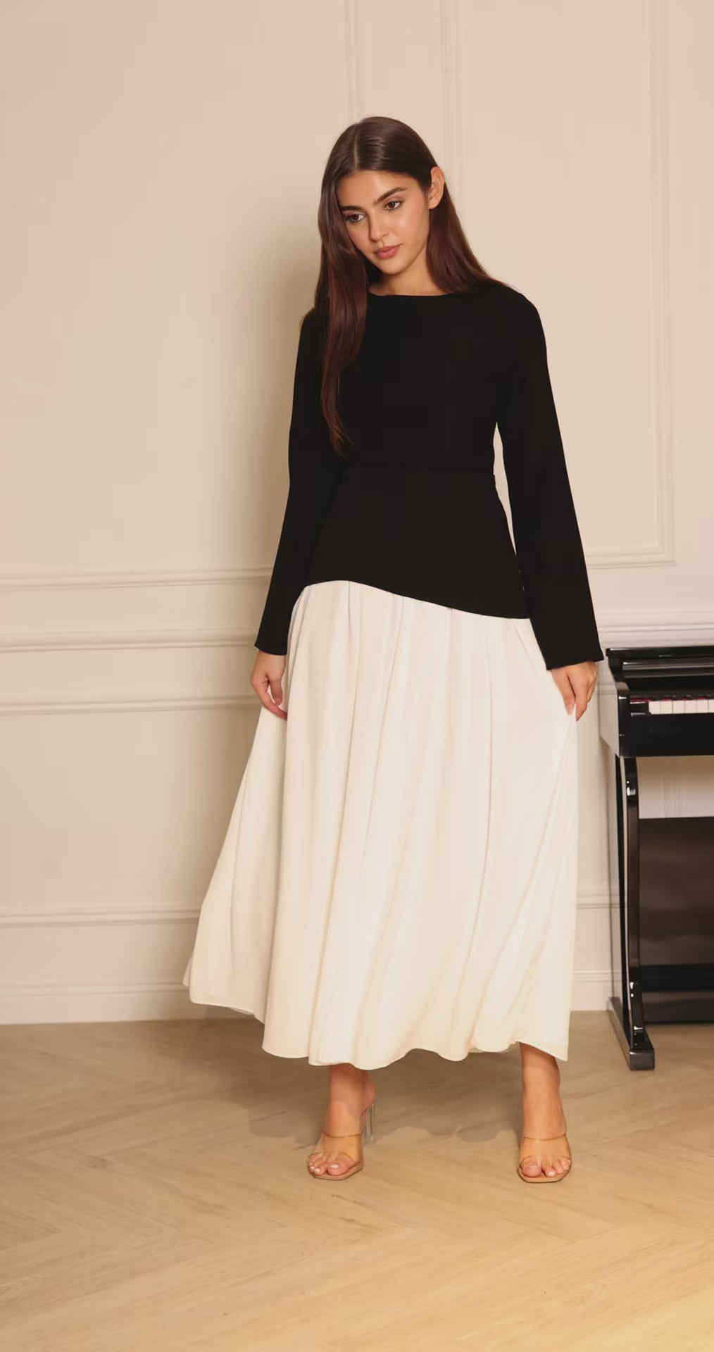 Monochrome Harmony Dress